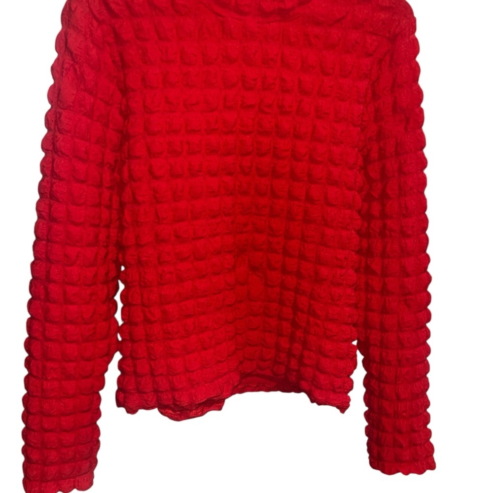 Red Textured Women's Blouse
